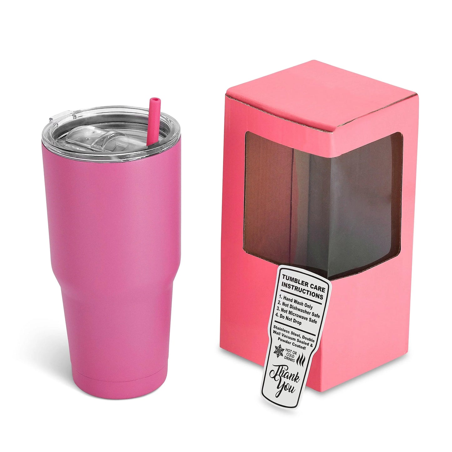 30 oz FLLS Insulated Cup w/ lid and silicone straw