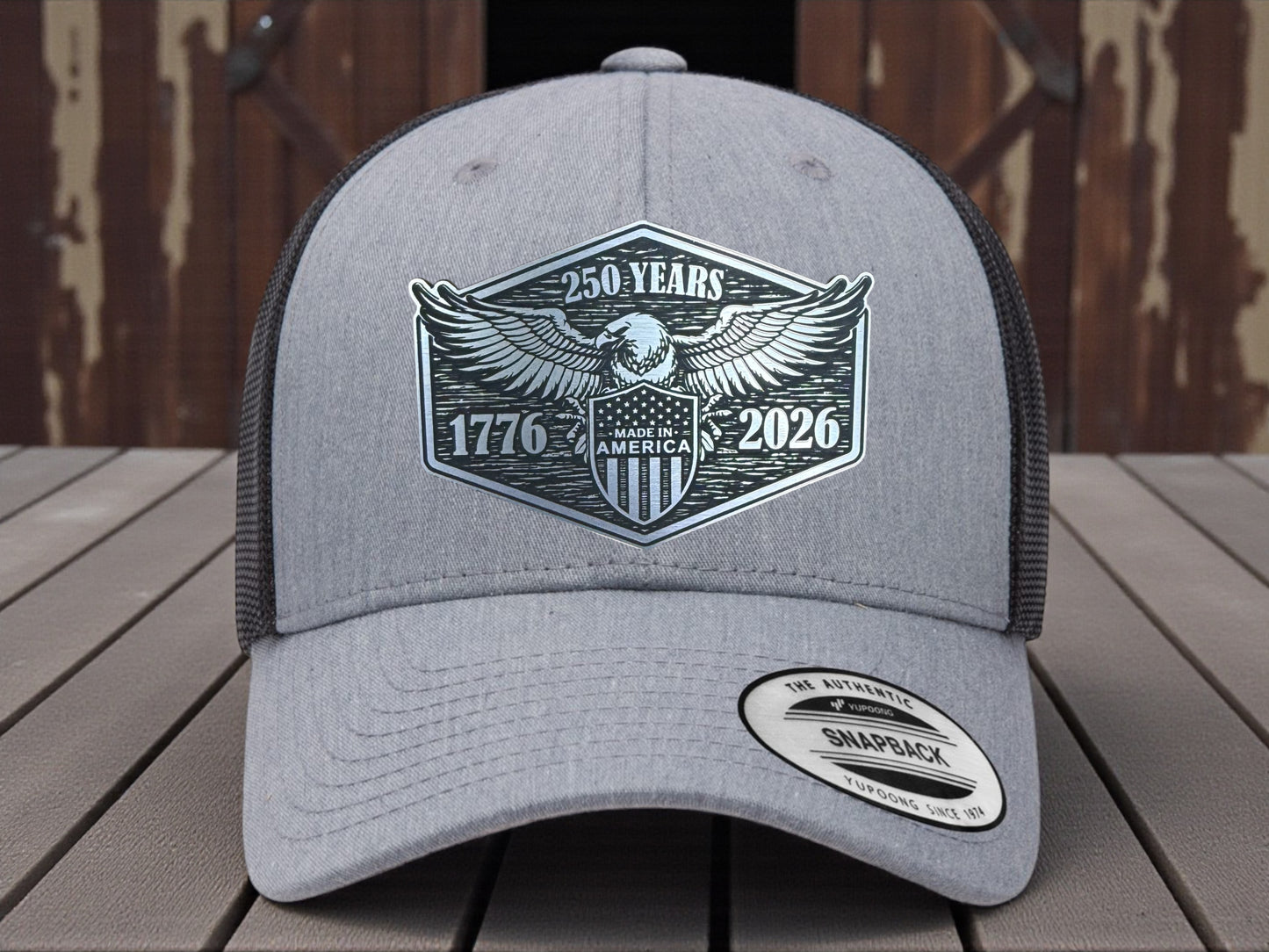 America 250 Patriotic Patch Hat – Laser Engraved Acrylic Patch