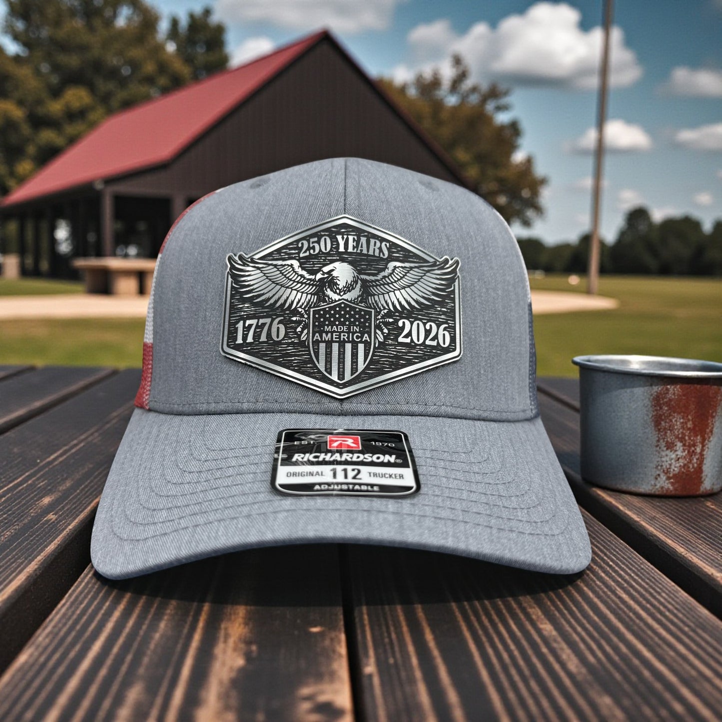 America 250 Patriotic Patch Hat – Laser Engraved Acrylic Patch