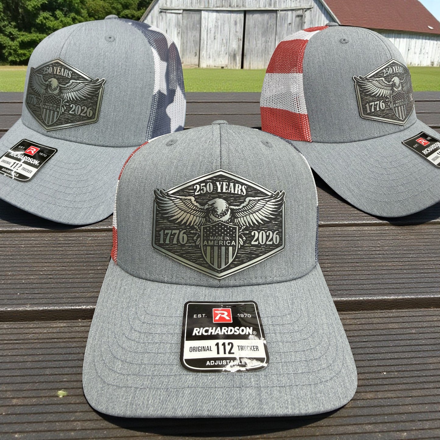 America 250 Patriotic Patch Hat – Laser Engraved Acrylic Patch